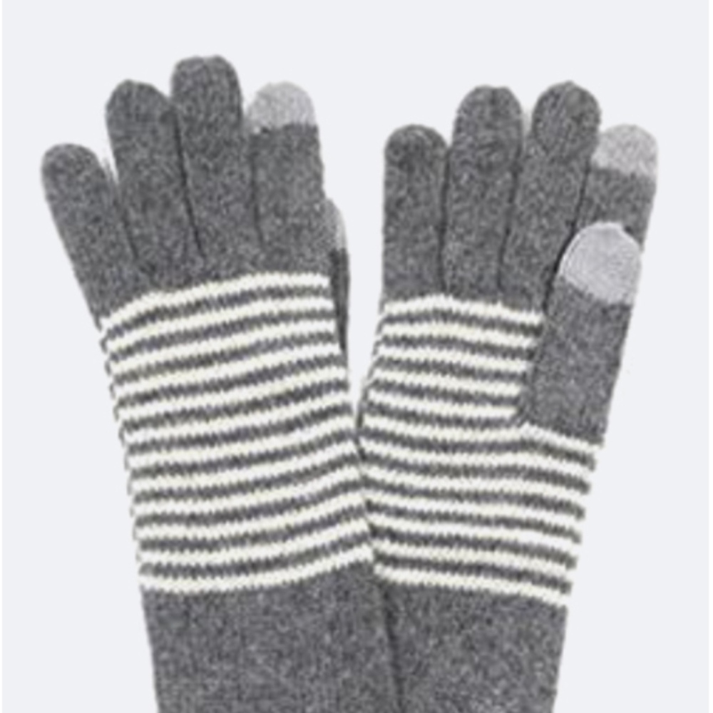 Cute Long Gray Gloves with Touch Screen Finger Tip